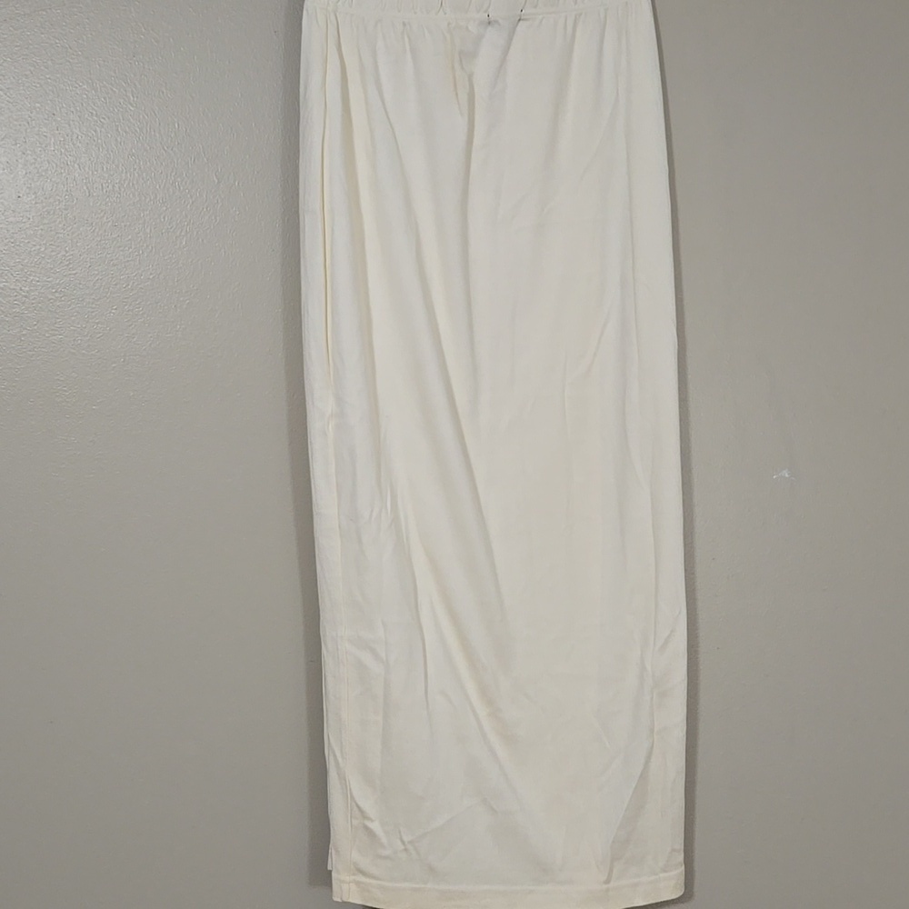Theo Miles Cream Long Pencil Knit Skirt Size Medium NWT - Picture 4 of 5